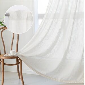 90” Curtains for SLIDING-GLASS DOOR WINDOWS White Natural (2 panels)